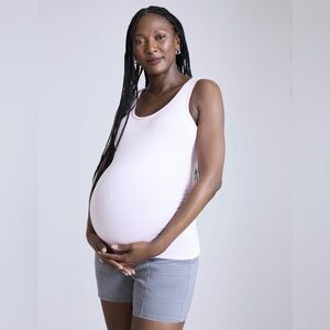 motherhood maternity side ruched tank pink